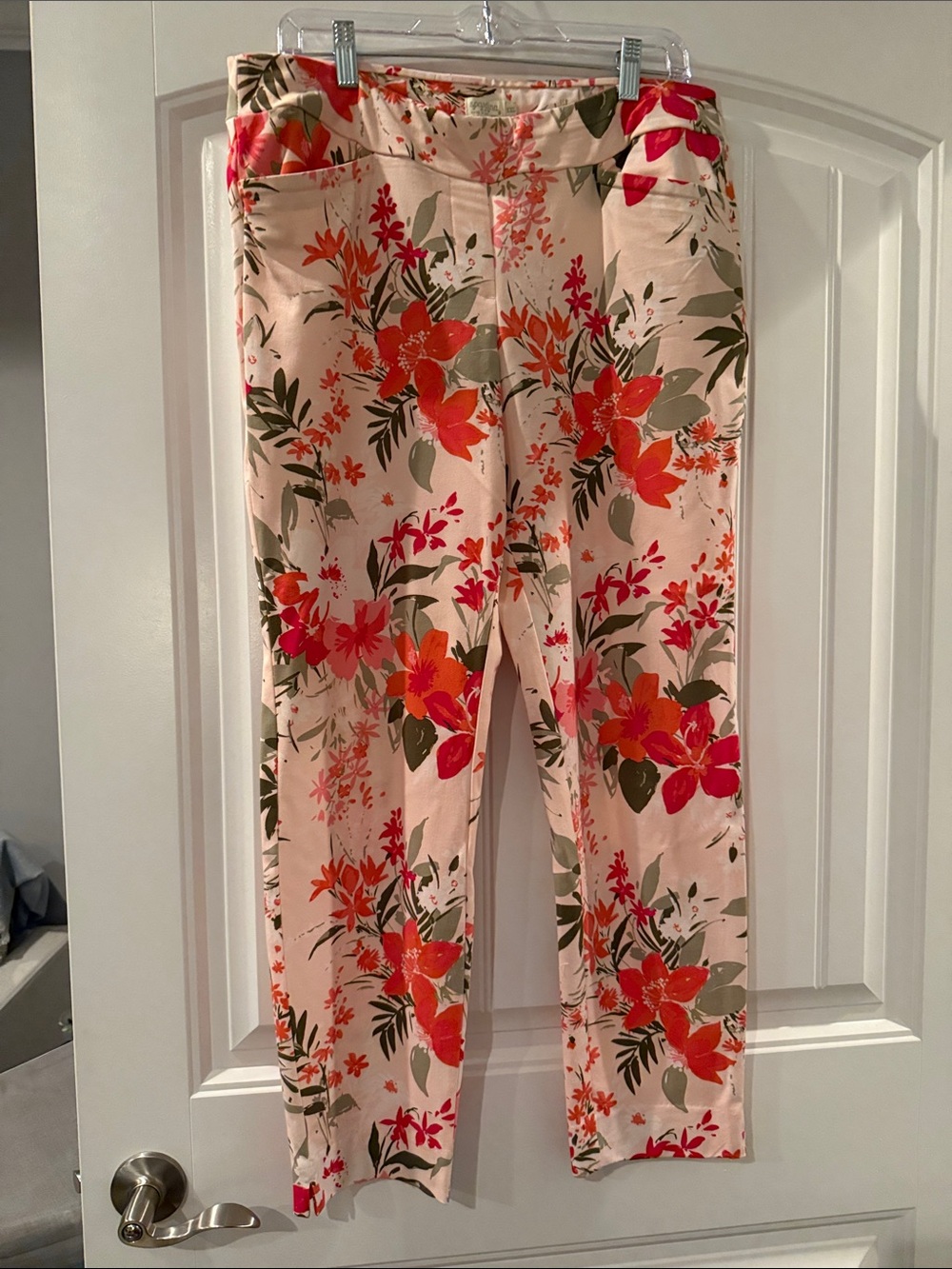 SPARTINA 449 Floral Wide-Leg Pink Ankle Pants